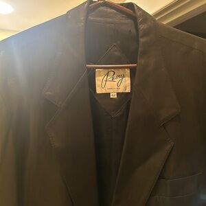 Remy Dark Brown Leather Blazer